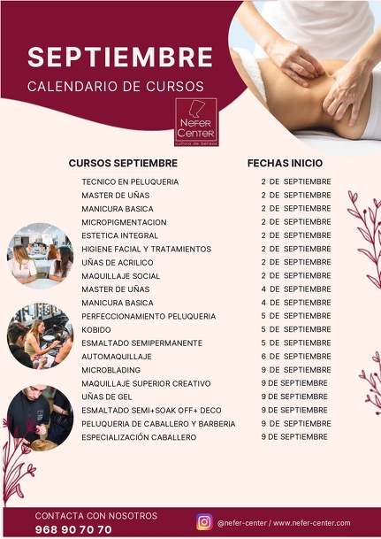 CALENDARIO CURSOS SEPTIEMBRE